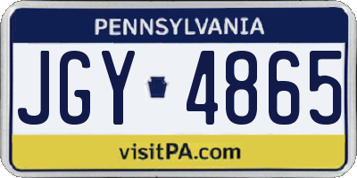 PA license plate JGY4865