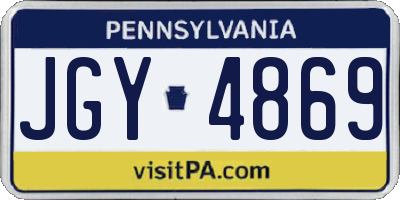 PA license plate JGY4869