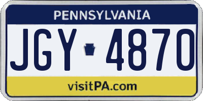 PA license plate JGY4870