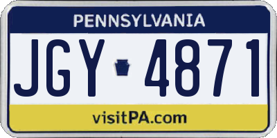 PA license plate JGY4871