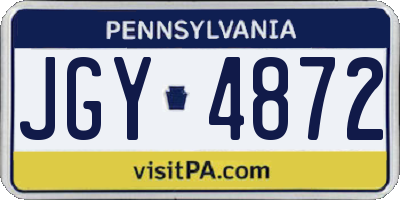 PA license plate JGY4872