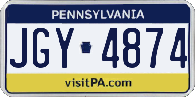 PA license plate JGY4874