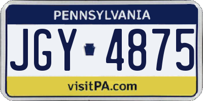PA license plate JGY4875