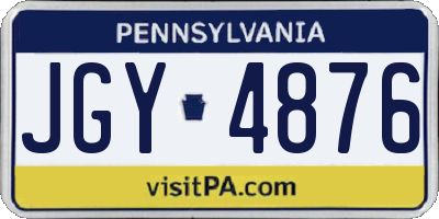 PA license plate JGY4876