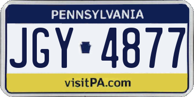 PA license plate JGY4877