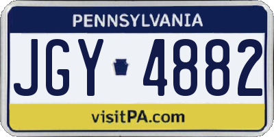 PA license plate JGY4882