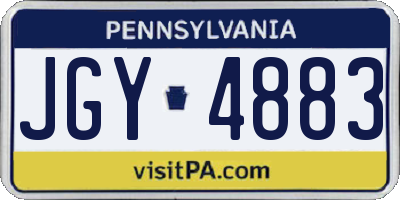 PA license plate JGY4883