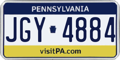 PA license plate JGY4884