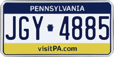PA license plate JGY4885