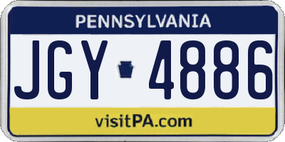 PA license plate JGY4886