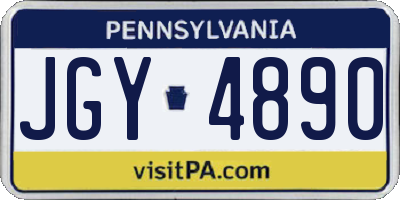PA license plate JGY4890