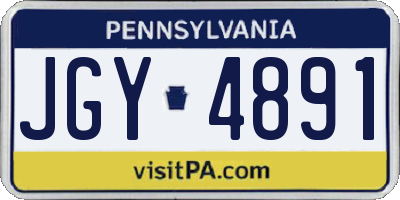 PA license plate JGY4891