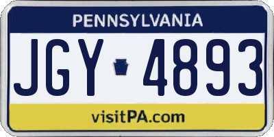 PA license plate JGY4893