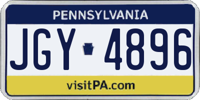 PA license plate JGY4896