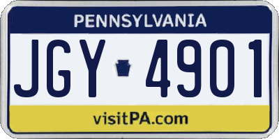 PA license plate JGY4901