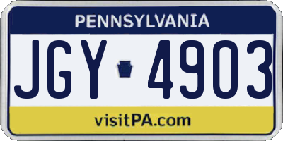 PA license plate JGY4903