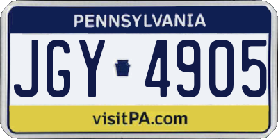 PA license plate JGY4905