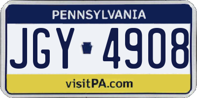PA license plate JGY4908