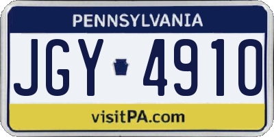PA license plate JGY4910