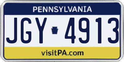 PA license plate JGY4913