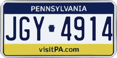 PA license plate JGY4914