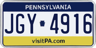 PA license plate JGY4916