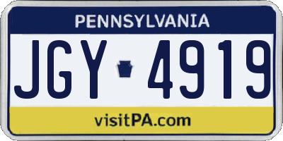 PA license plate JGY4919