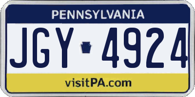 PA license plate JGY4924