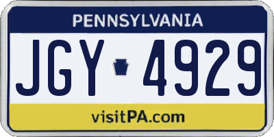 PA license plate JGY4929