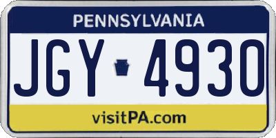 PA license plate JGY4930