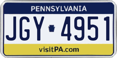 PA license plate JGY4951