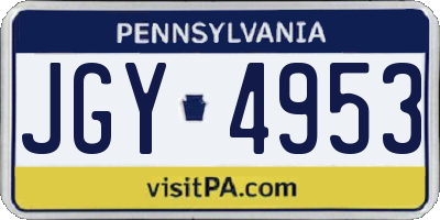 PA license plate JGY4953