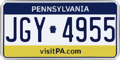 PA license plate JGY4955