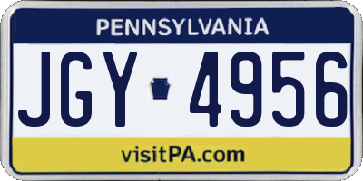 PA license plate JGY4956