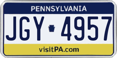 PA license plate JGY4957