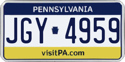 PA license plate JGY4959