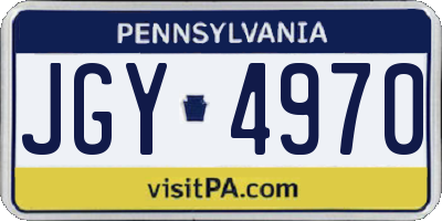 PA license plate JGY4970