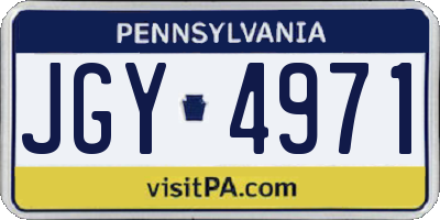 PA license plate JGY4971