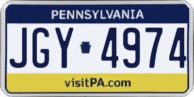 PA license plate JGY4974