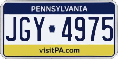 PA license plate JGY4975