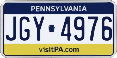 PA license plate JGY4976