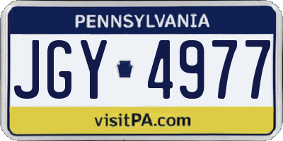 PA license plate JGY4977