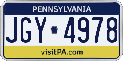 PA license plate JGY4978