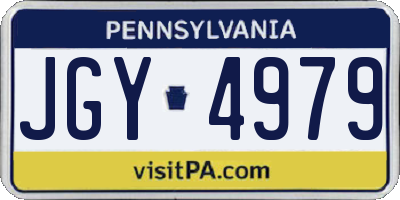 PA license plate JGY4979