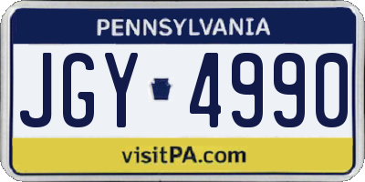 PA license plate JGY4990