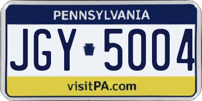 PA license plate JGY5004