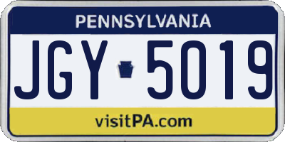 PA license plate JGY5019