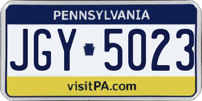 PA license plate JGY5023