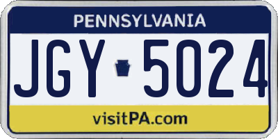 PA license plate JGY5024