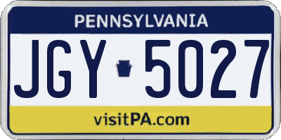 PA license plate JGY5027